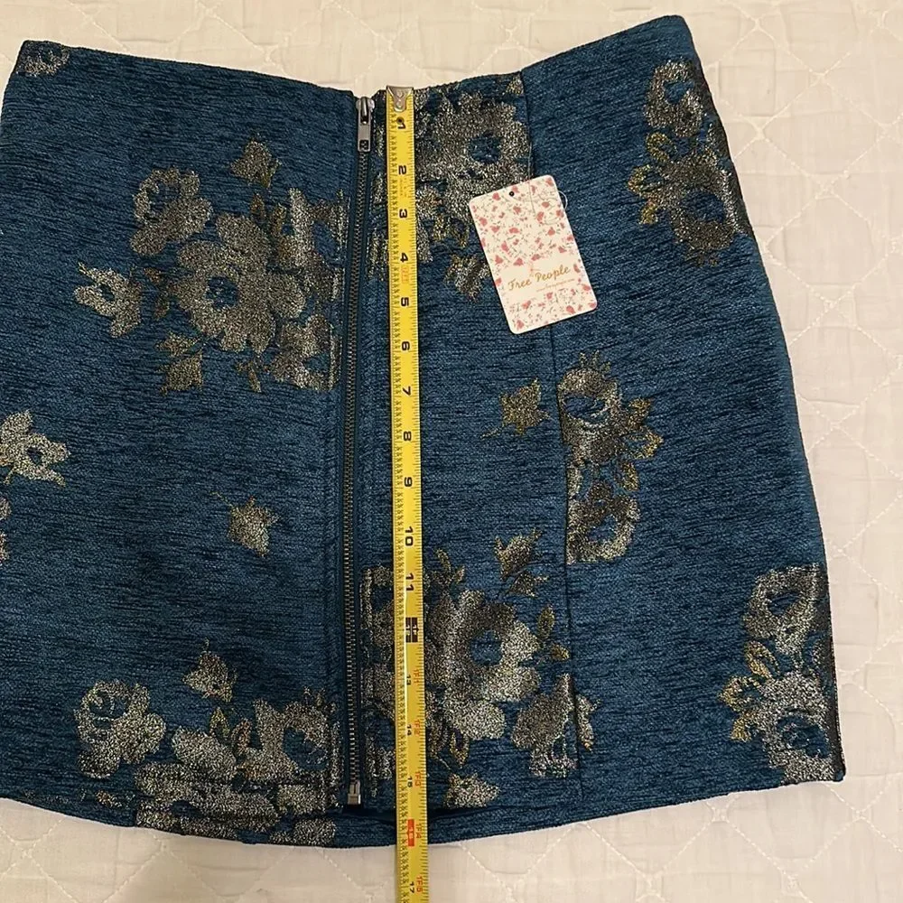 NWT Free People Blue & Silver mini skirt, size 6